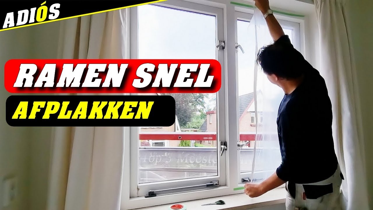 HIER HEBBEN KLANTEN EEN HEKEL AAN!! Dus ik plak de ramen af als SCHILDER!!