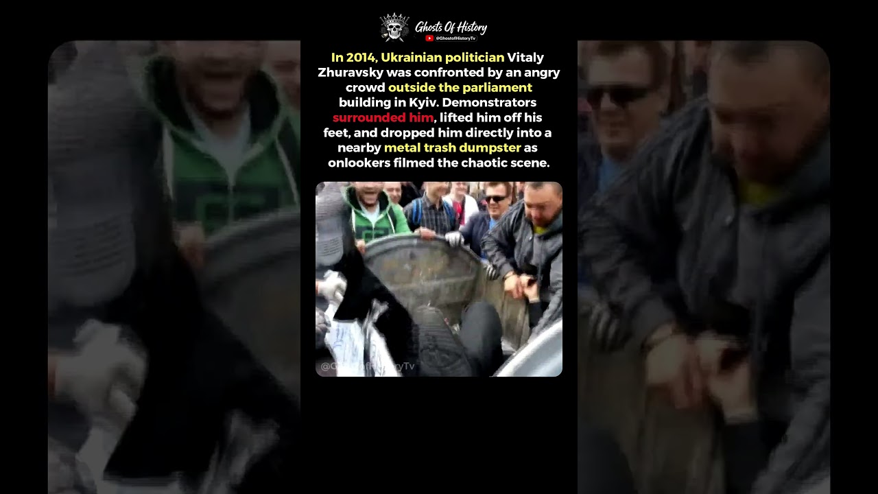 Crowd Tossed a Politician Into a Dumpster #Ukraine #Politics #Protest #Kyiv