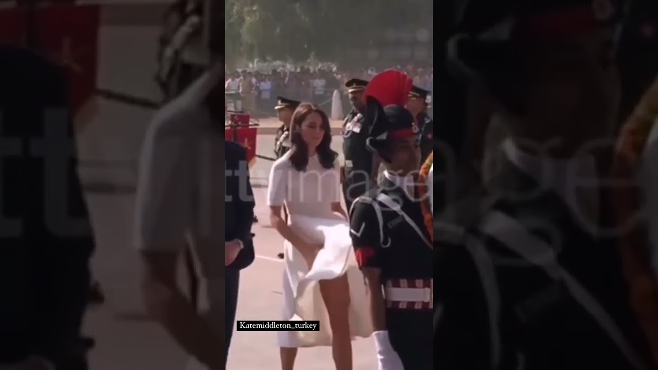 Kate Fight W Wind To Hold Her Dress #kate