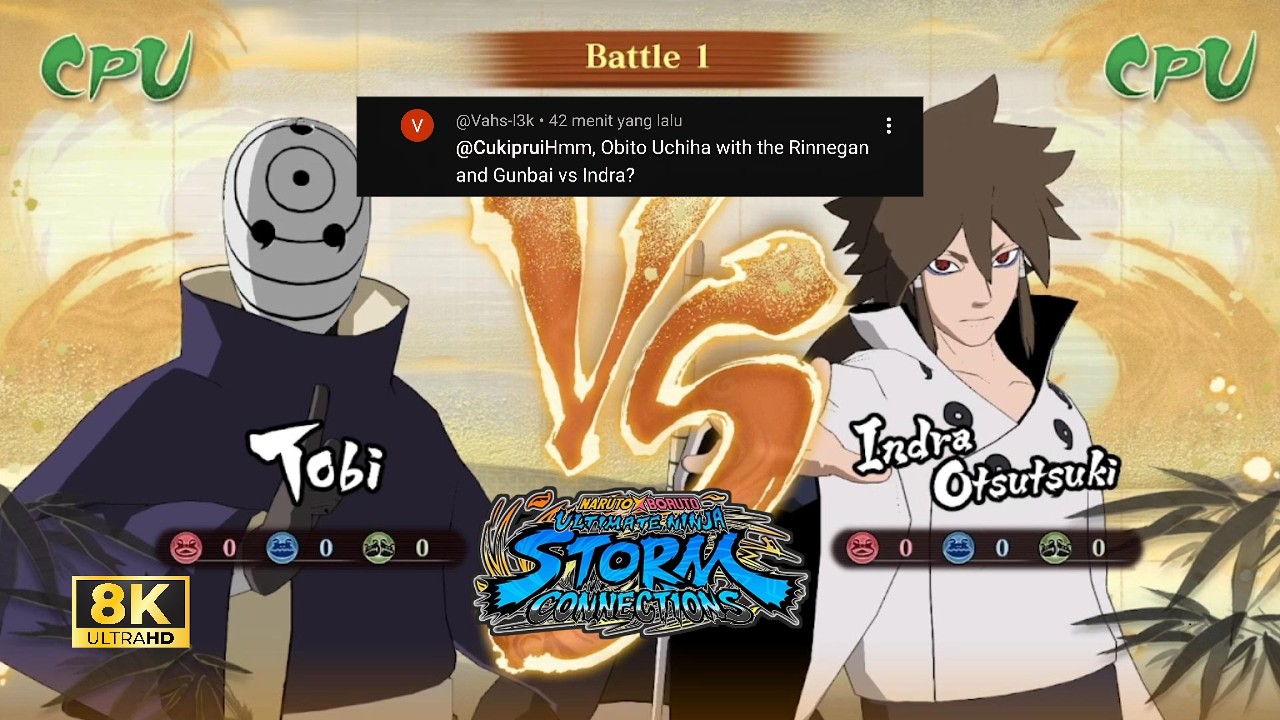 Tobi White Mask vs Indra Otsutsuki [Request Fight] | NARUTO X BORUTO Ultimate Ninja [8K 60FPS]