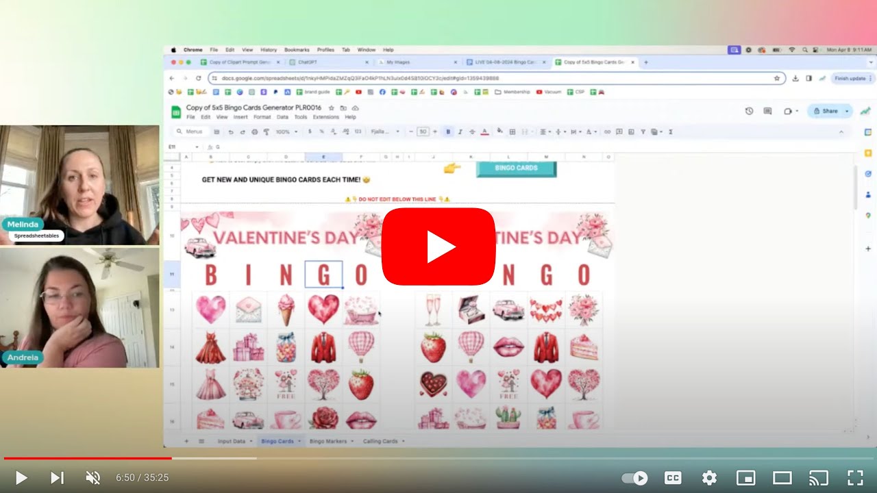 Generate Unlimited Bingo Cards in Google Sheets! Plus Clipart Generator Walkthrough