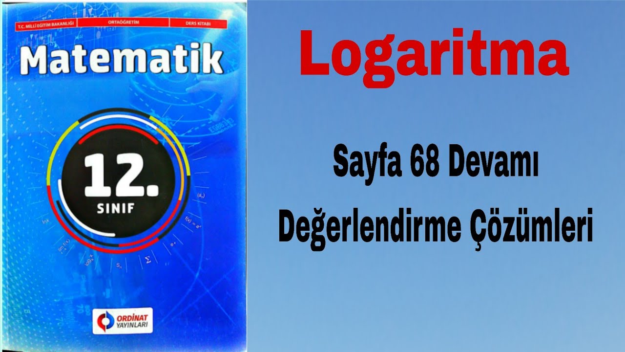 7)12.  Sınıf Meb Ordinat Yay  Matematik Kitabı Syf. 68 Devamı Değerlendirme Çözümleri