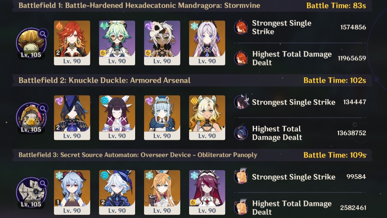 Mavuika Melt & Clorinde Lunar-Charged & Ganyu Freeze | Genshin Impact 6.4/Luna V Stygian Onslaught