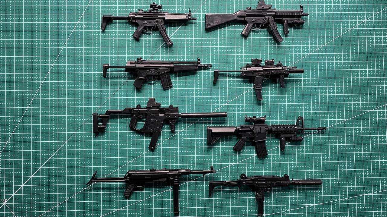 8 Cheap Option One Sixth SMG AR Gun Model For Figures Vector MP5 HK53 UZI MK18 MP40 Review