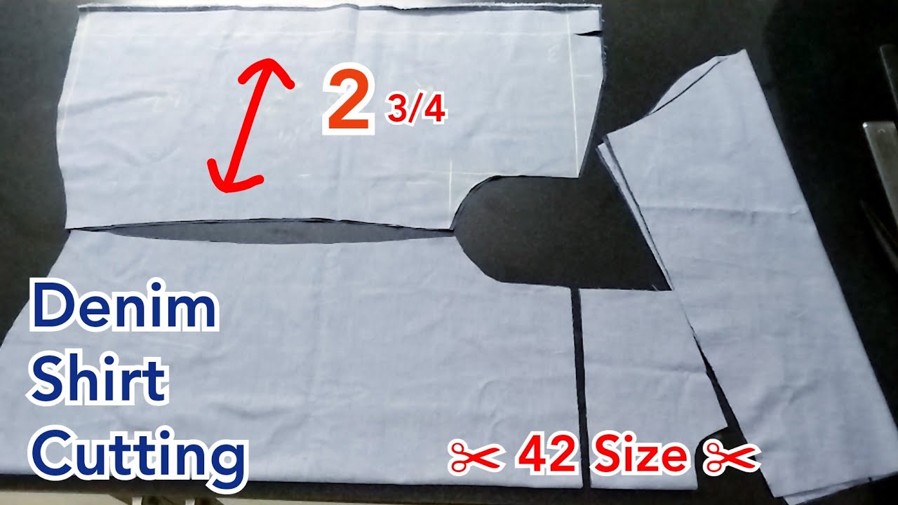 How to cutting Denim Shirt 42 size ✂ | Perfect shirt cutting