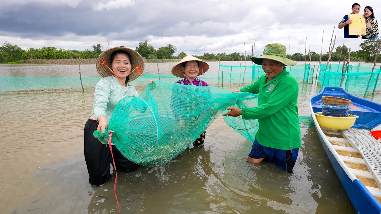 Đổ Dớn bắt cá đồng Miền Tây Mùa nước nổi quê Phan Diễm thu hoạch trái cây vườn ăn món ngon đồng quê