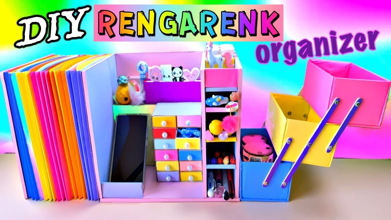 KENDİN YAP ORGANİZER   RENGARENK GÖZ ALICI ÇOKLU ORGANİZER FİKRİ   YAPIMI ÇOK KOLAY   OKULA DÖNÜŞ