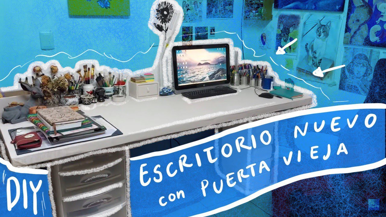hice mi ESCRITORIO con una PUERTA vieja | remodelando mi cuarto