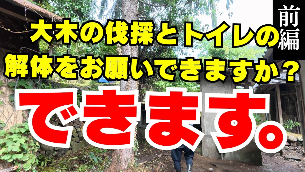 危険度MAX‼︎【暮らしを守る伐採と解体①】岡山で建物ギリギリの危険作業！狭い敷地で大木撤去と小屋解体