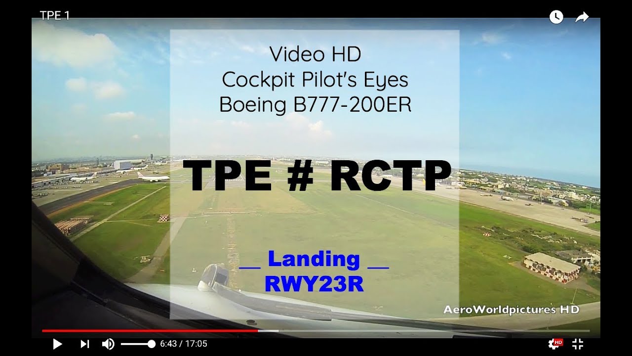 Cockpit | Landing ✈ TAIPEI ( TPE / RCTP ) TAIWAN ✈ B777 - RWY23R [HD]