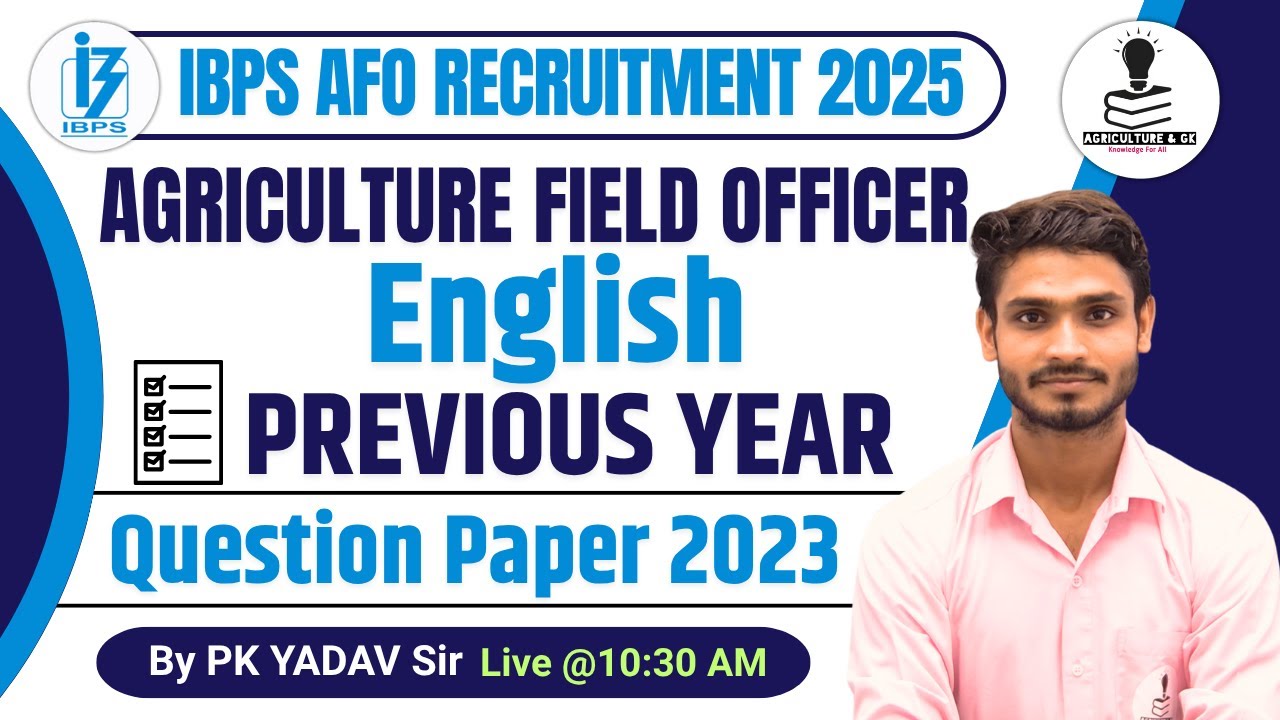 IBPS AFO Prelims Previous Year Paper 2023 - English | IBPS AFO Prelims English Previous Year Paper