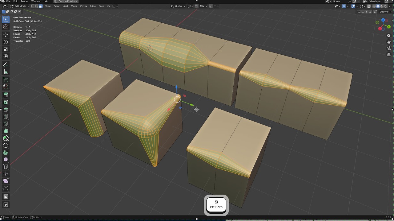 70. Variable fillet(bevel) adjustment in Blender. Enjoy Blender! #blender, #blender3d