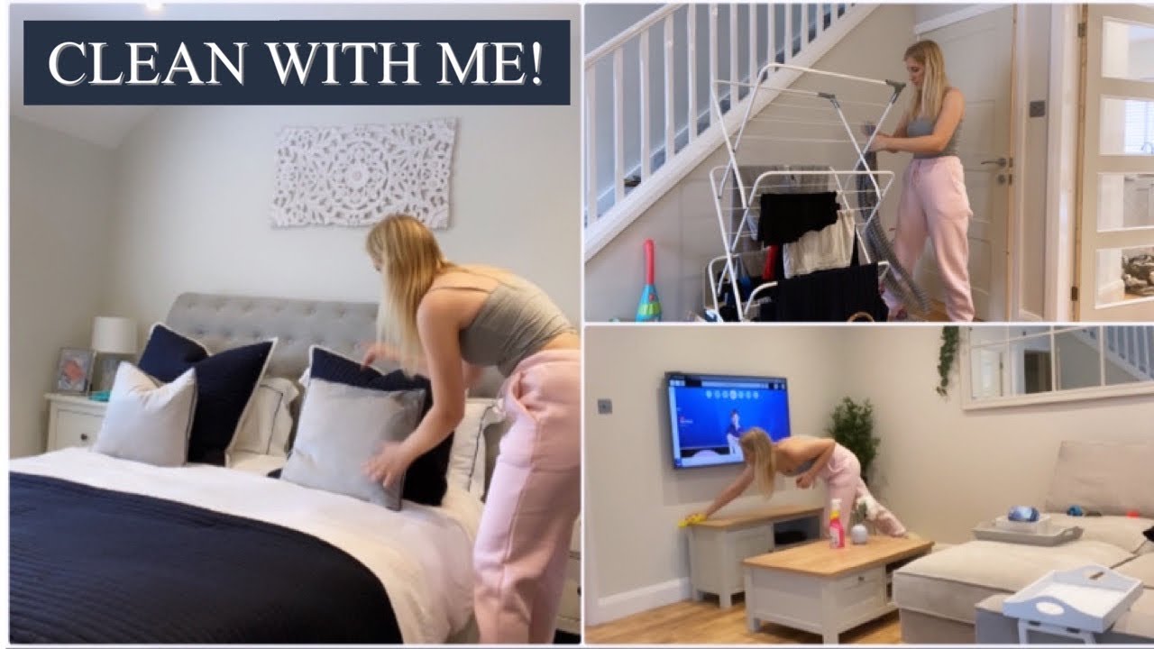 CLEAN MY WHOLE HOUSE WITH ME! | CLEANING HACKS | ORGANISING MY KITCHEN | BEFORE AND AFTER UK 2020