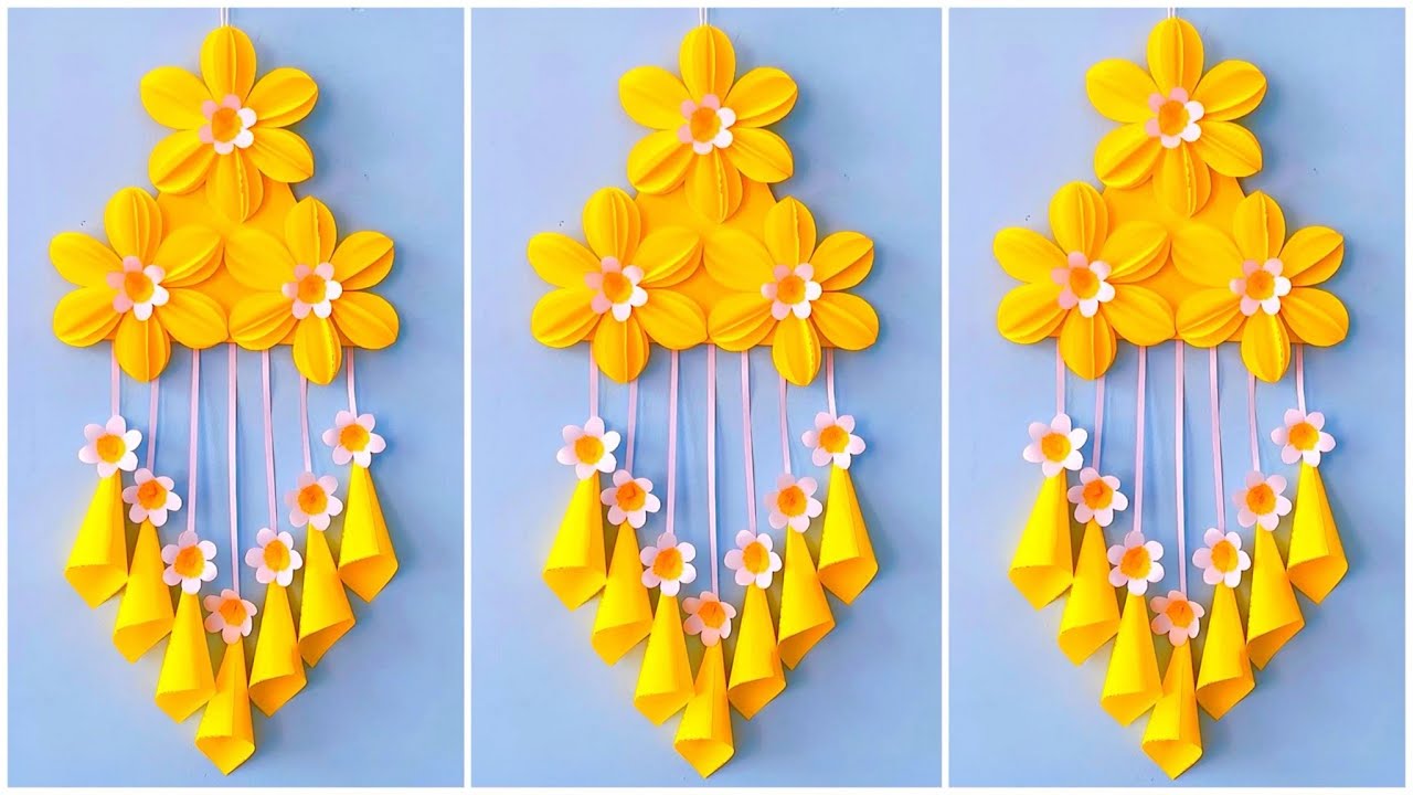 Easy and Quick Paper Wall Hanging Ideas / A4 sheet Wall decor / Cardboard  Reuse /Room Decor DIY