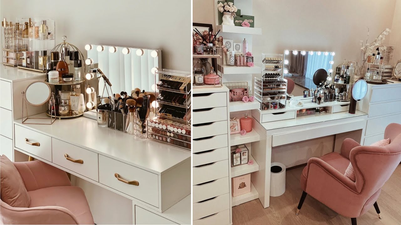 روتين تنظيف مكياج 💖 ترتيب و تنظيم المكياج والتسريحة ✔️🔥/ Organize Lipsticks / Makeup Organization