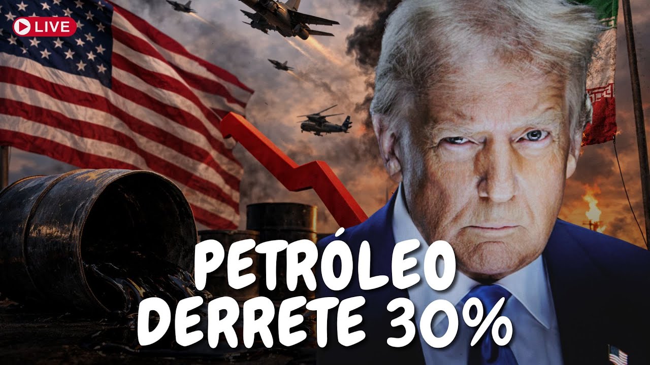 Petróleo DERRETE 30% após fala de TRUMP sobre o FIM DA GUERRA - AO VIVO - 10/03/2026