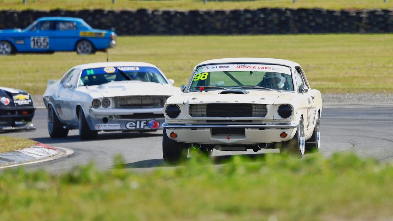 1966 Mustang at the Skope Classic 2026 racing with MMC & CMC Muscle Cars Race 3