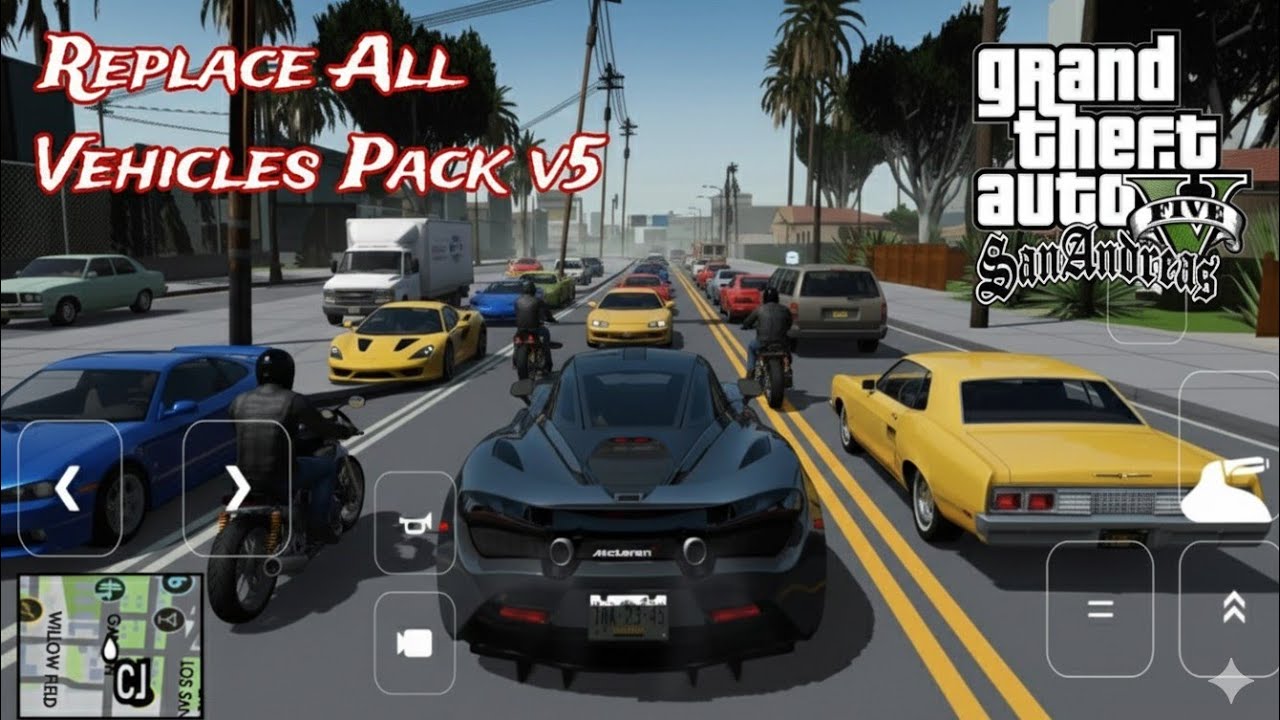 Только DFF | Пакет замены всех транспортных средств v5 для GTA SA AML Android 2026