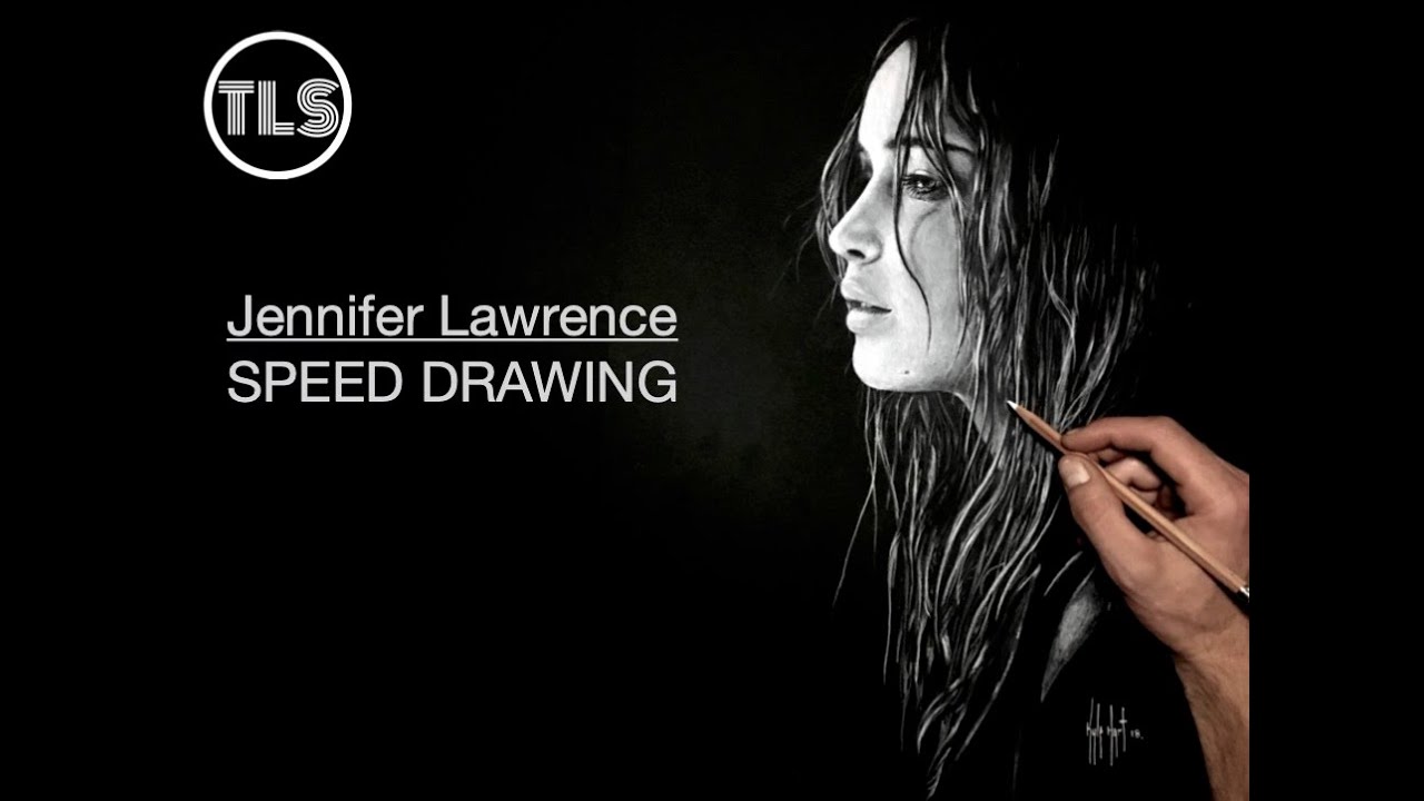 Jennifer Lawrence Speed Drawing. time lapse | Kyle Hart