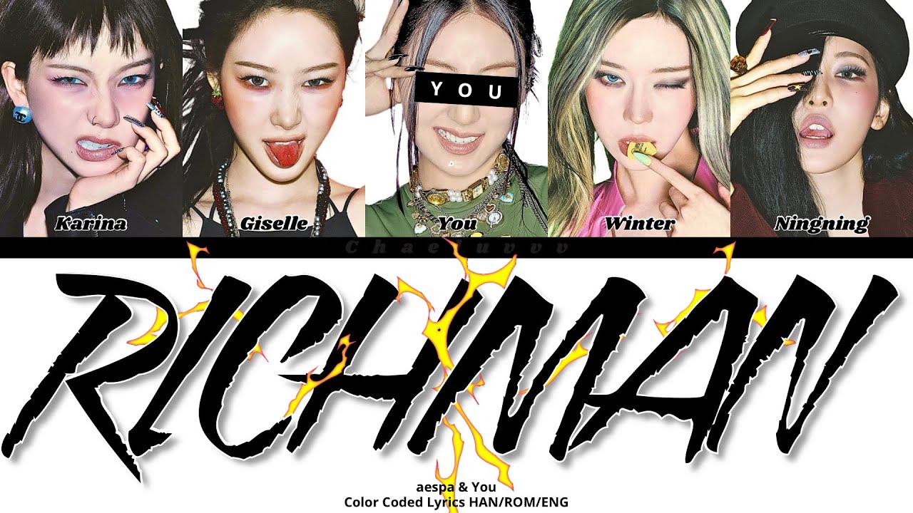 AESPA - Rich Man // You as a Member // KARAOKE // (5 Members Ver.) Color Coded Lyrics