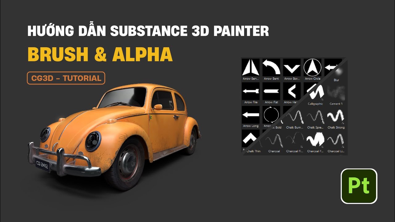 Tự học Substance 3D Painter | Part 09 | Brush & Alpha | CG3D TUTORIAL #substance3d #cg3d