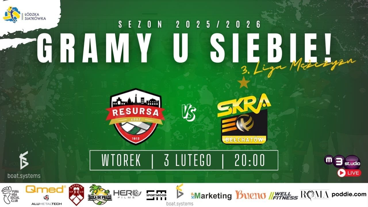 14. kolejka III Liga Mężczyzn | Boat.Systems Resursa Ł&oacute;dź - EKS Skra Bełchat&oacute;w