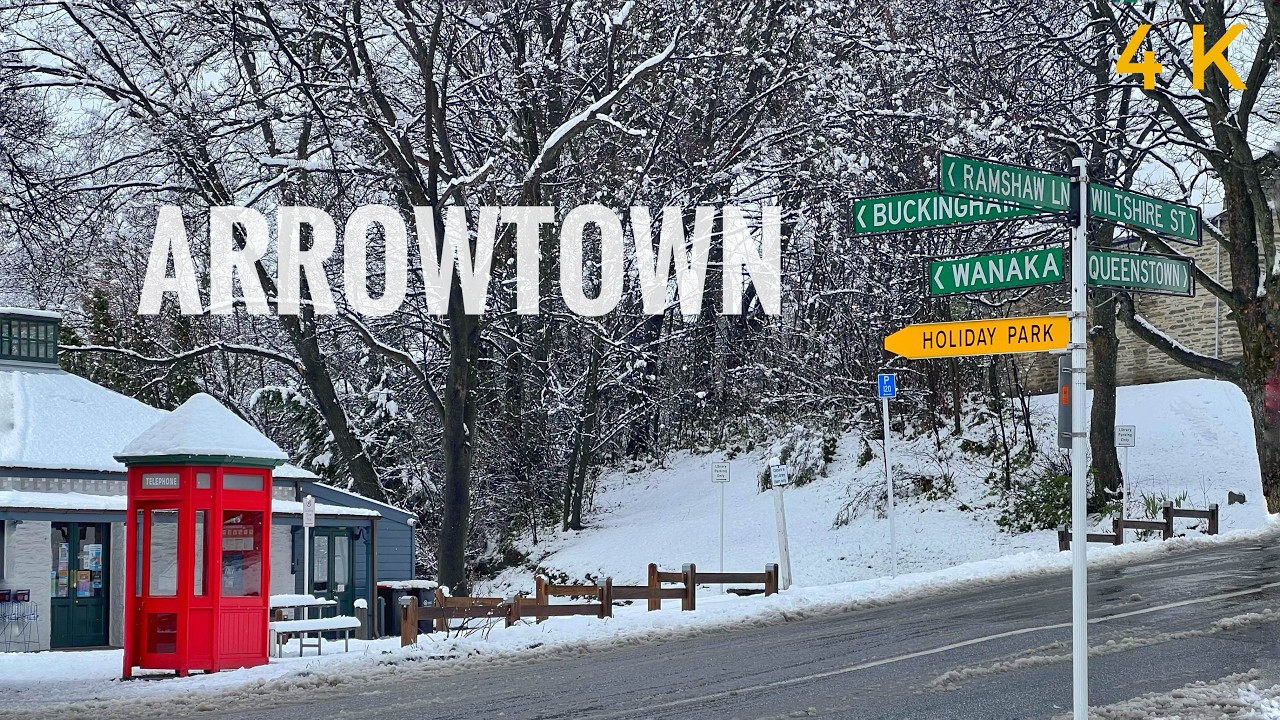 Arrowtown Morning Walk After Spring Snowfall 2024 4K | Arrowtown Spring | New Zealand Walking Tour