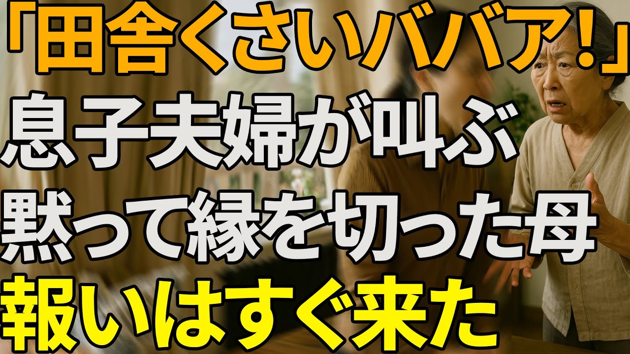 「ド田舎のババア！」嫁に罵倒されても息子は黙った。母は笑って去り、2人に苦い結末が訪れる【シニアライフ】【60代以上の方へ】