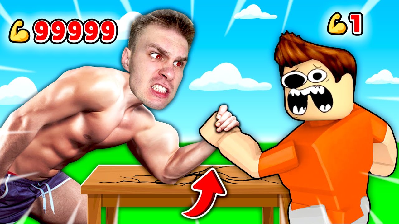 Zagrałem ⚠️ *PIERWSZY RAZ* ✅ i WYDAŁEM ROBUXY 🤑 w Arm Wrestle Simulator 💪 w Roblox! 😎
