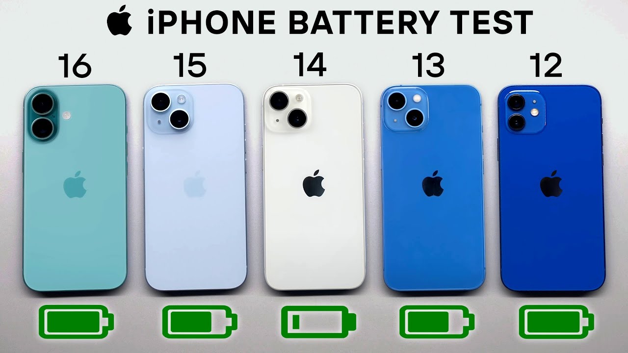 iPhone 16 vs 15 vs 14 vs 13 vs 12 Battery Test | iOS 18 Battery Life DRAIN Test