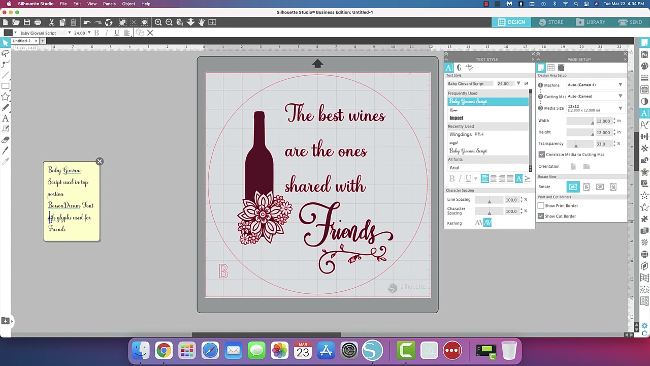 Silhouette Cameo Add A Sticky Note to Your File Feature