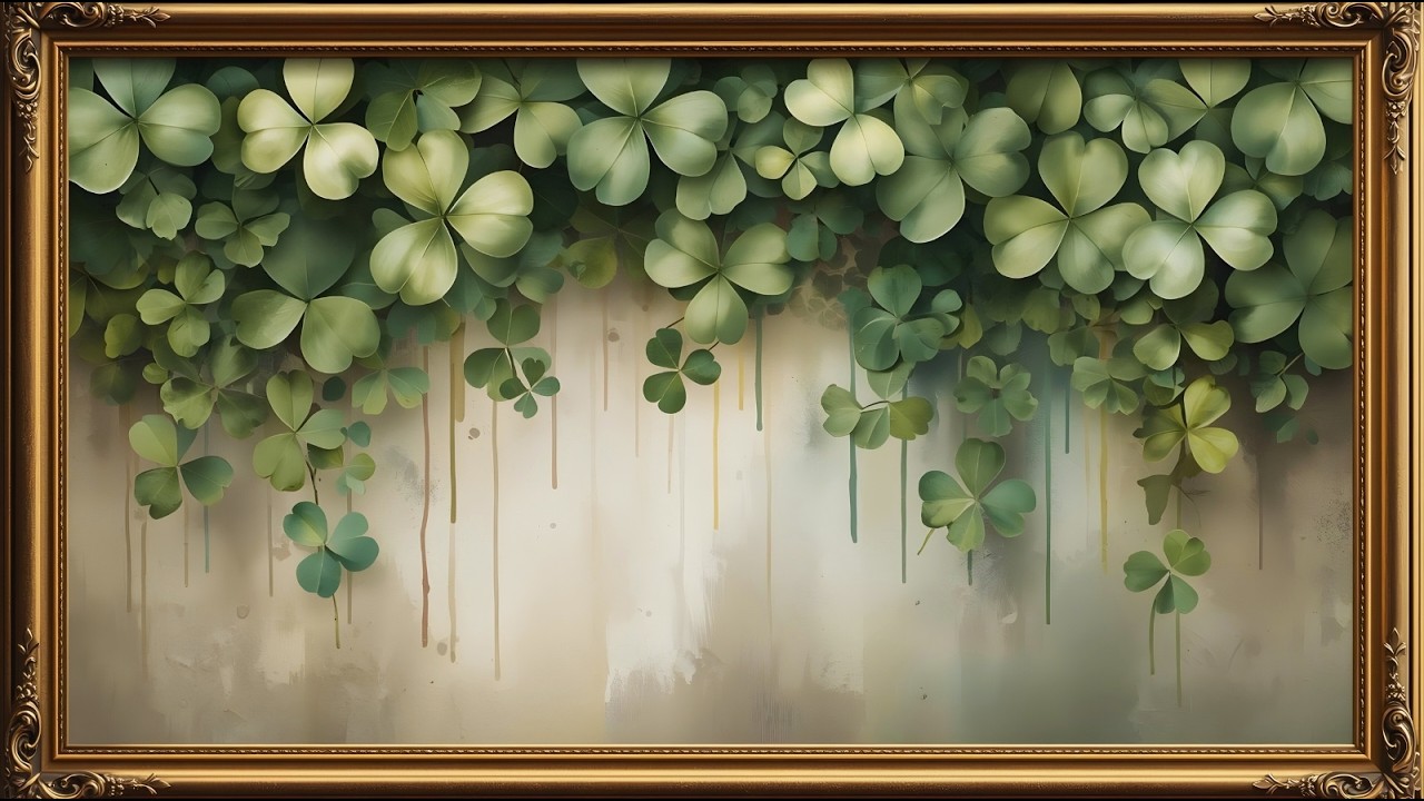 Elegant Shamrocks🍀Cozy 4K Framed TV Art | St. Patrick’s Day Decor | 2 Hour Loop