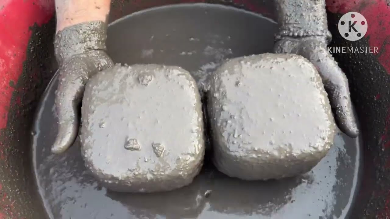 Dusty soft sand cement water crumbling #sandcement #satisfying