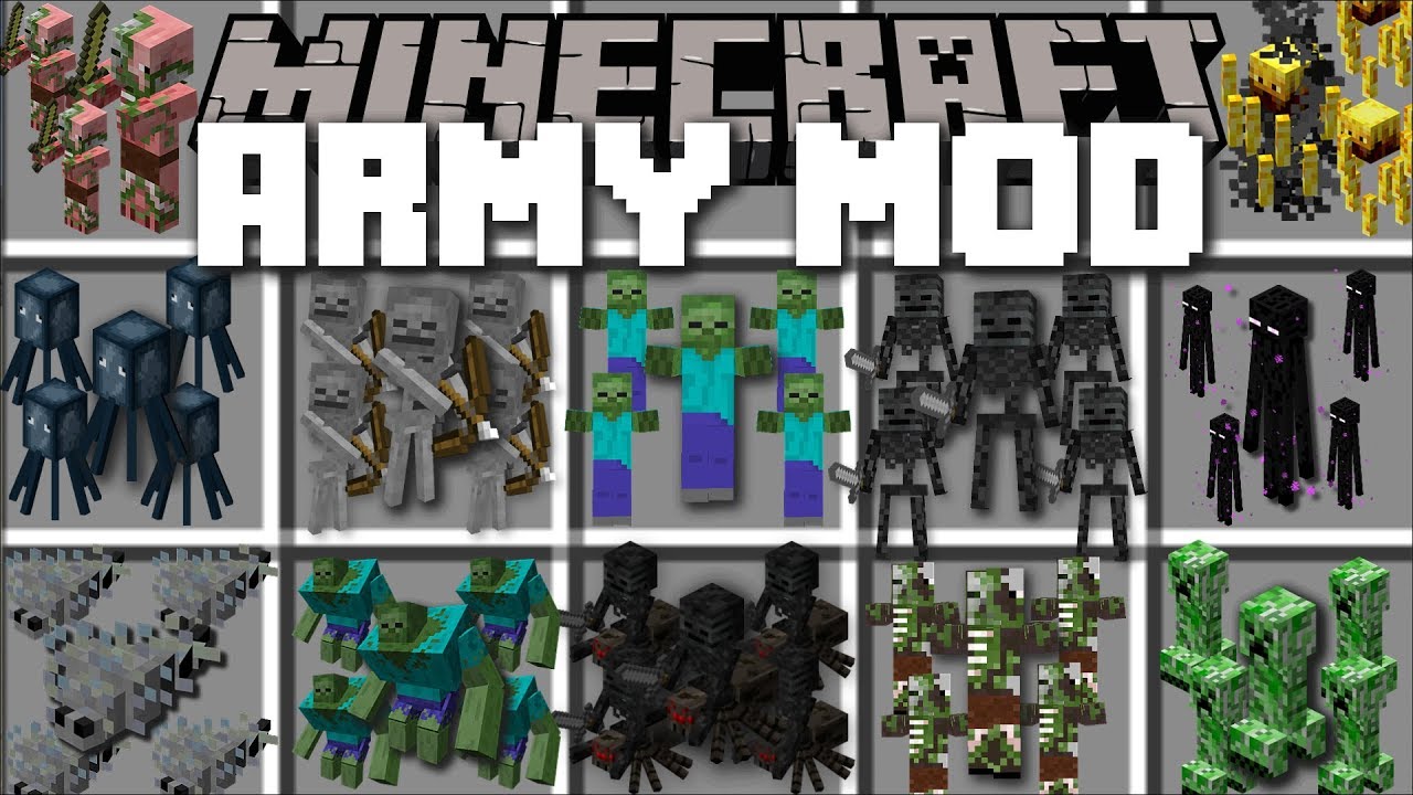 Minecraft ARMY MOD / FIGHT OFF EVIL ZOMBIE APOCALYPSE WITH YOUR OWN ARMY!! Minecraft