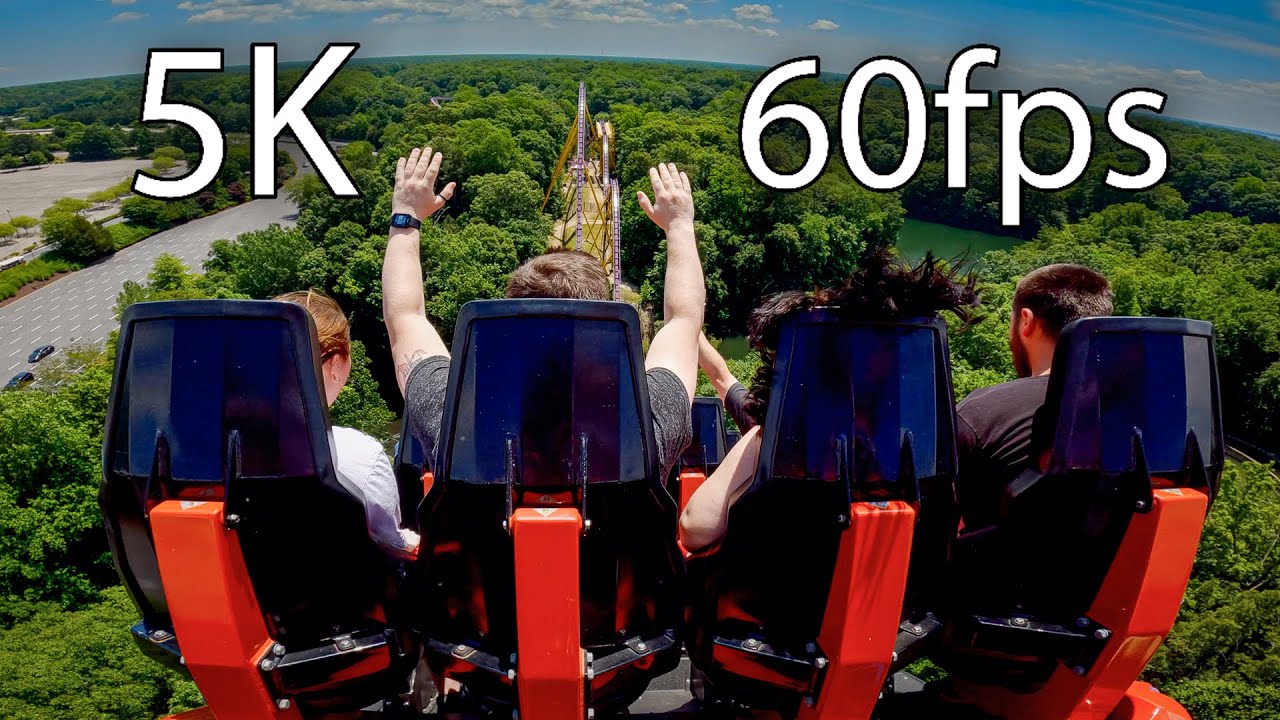 Apollo's Chariot back seat on-ride 5K POV @60fps Busch Gardens Williamsburg