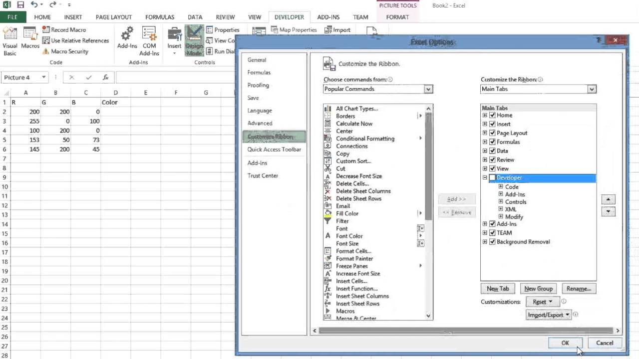 Microsoft Excel Magic : How to make colors automatically, using the R G B value?