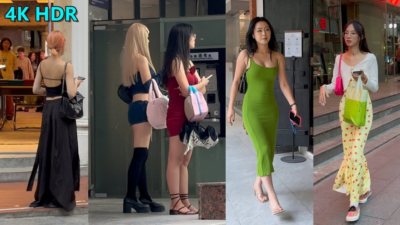 广州街景，东山口街拍美女 Guangzhou street girl 4K HDR