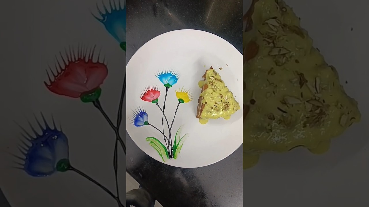 Desserts Plyatyng Garnishing ideas art printing Ros #art #easy  #printing