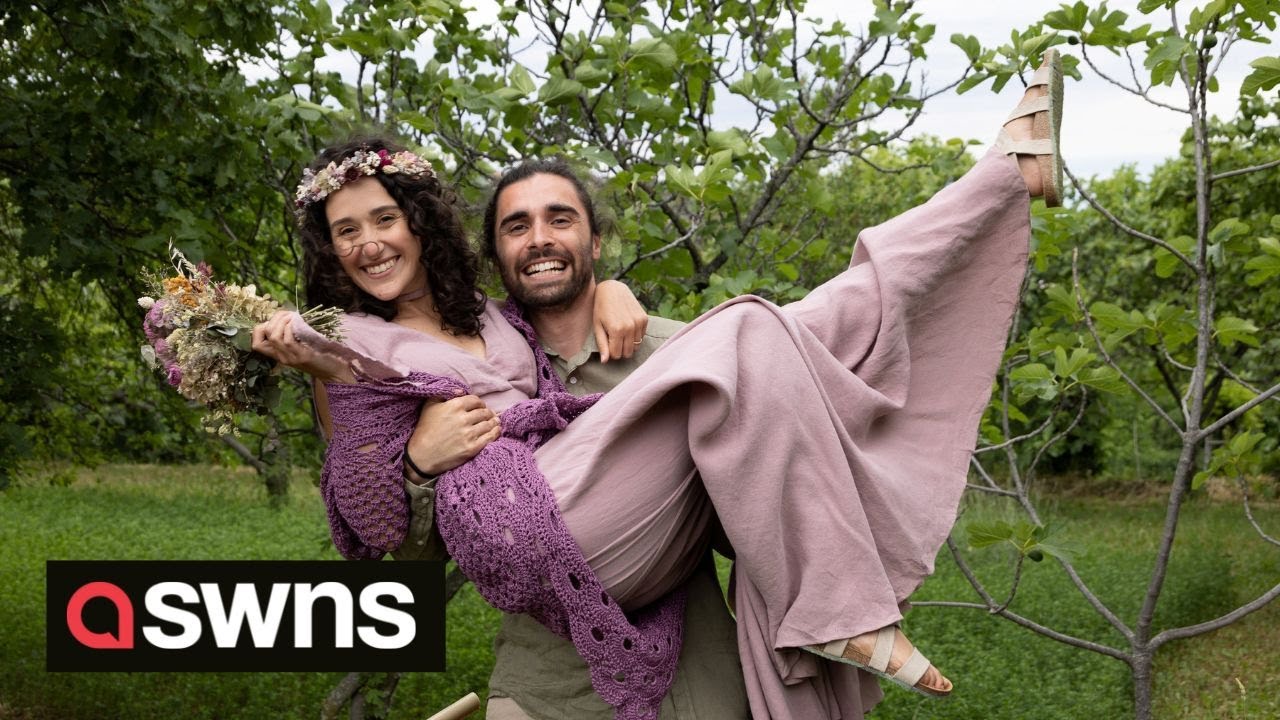 Meet the eco-friendly couple who spent just £3k on a 'zero-waste wedding' | SWNS