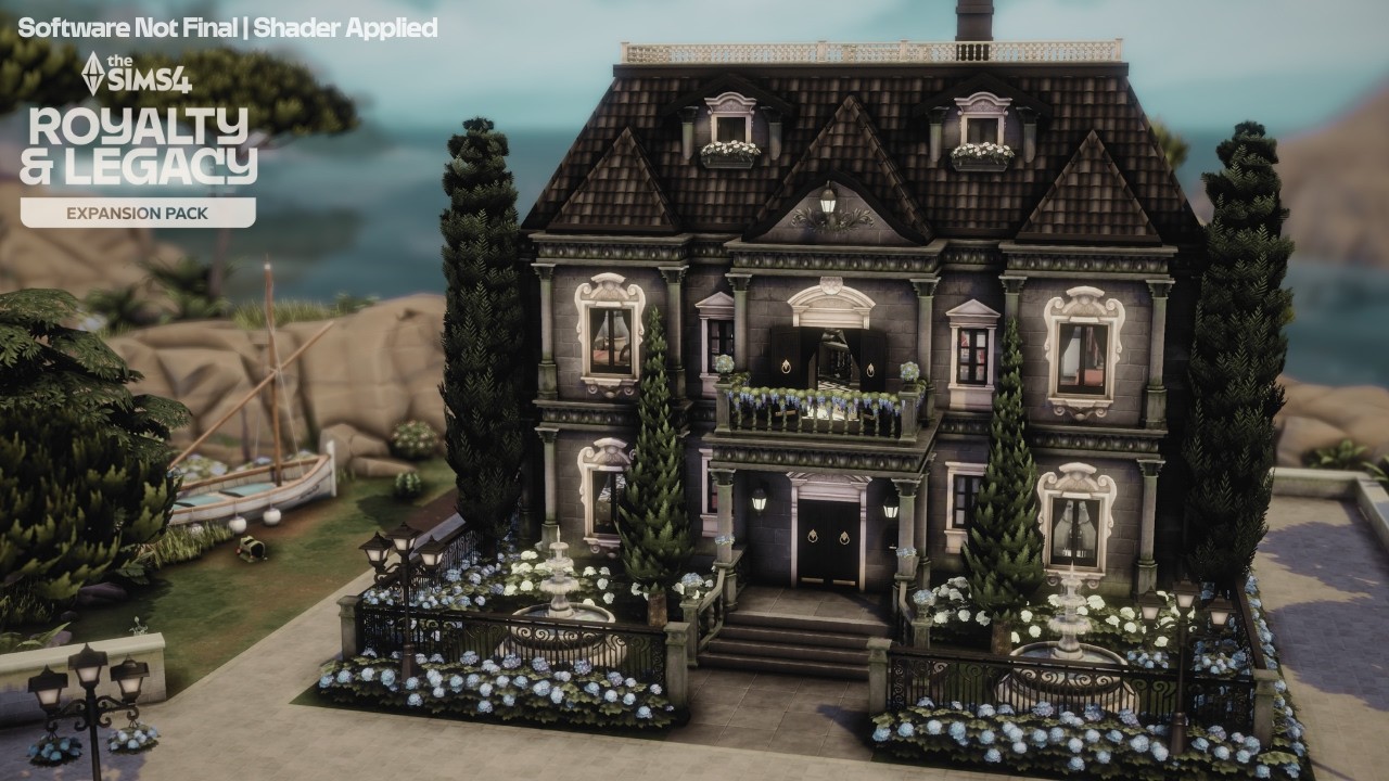 Seaside Dark Manor 👑 Royalty & Legacy 🖤 The Sims 4 Speed Build | No CC