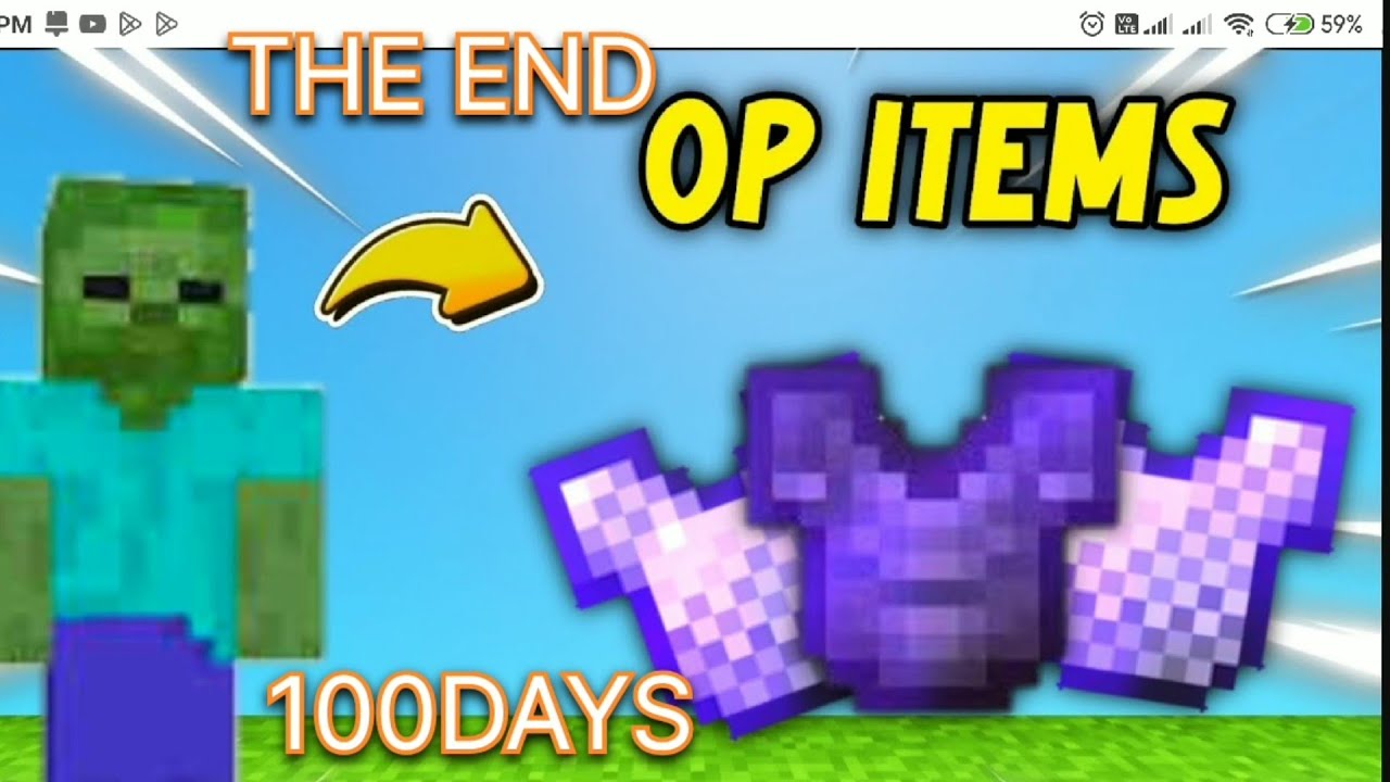100 DAYS HOSTILE MOBS OP ITEM THEEND iN Minecraft