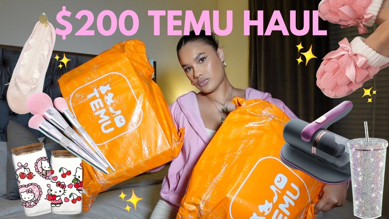 $200 TEMU HAUL! | pink & girly items, home finds, and more!
