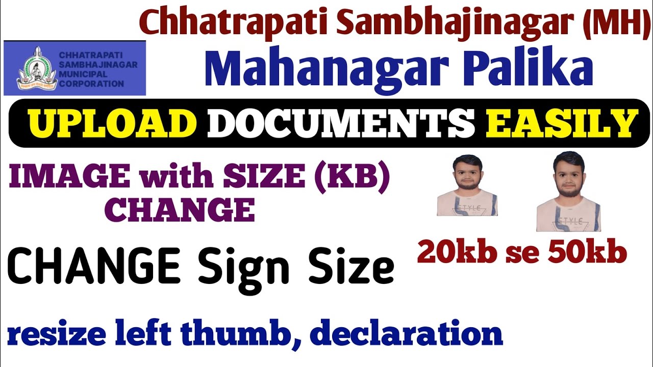 Chhatrapati Sambhajinagar Mahanagar Palika Form Photo, Signature & Thumb Impression Upload Guide