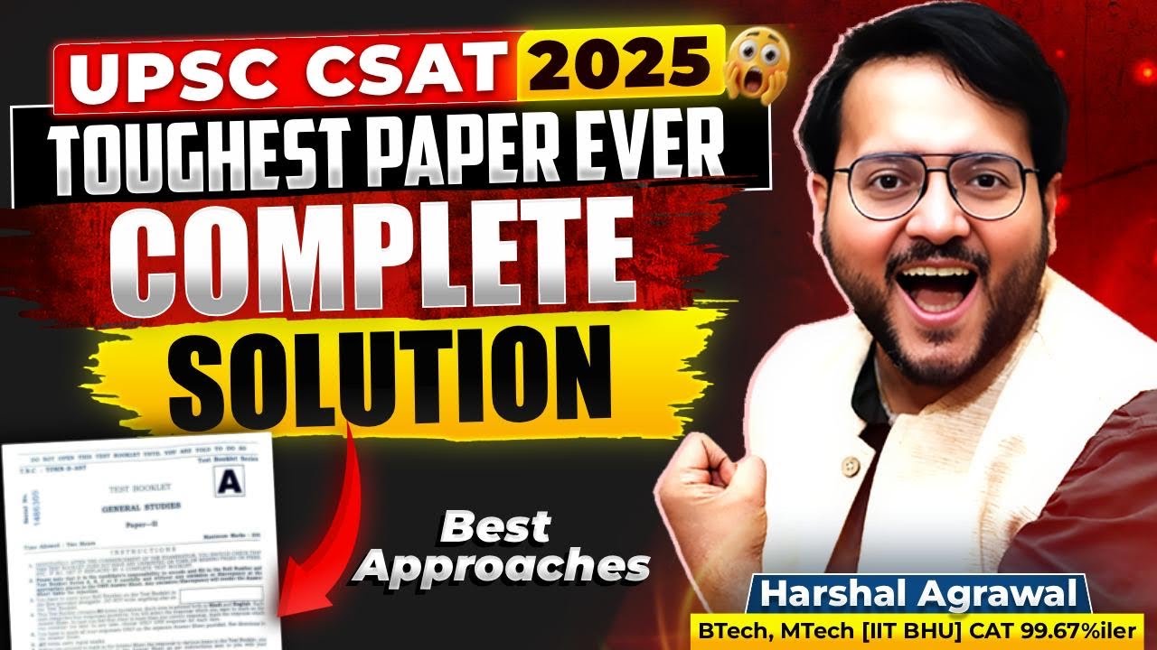 Complete UPSC CSAT 2026 Solutions & Answer Key 🔴 UPSC CSAT 2026 Solved Paper ✅ Harshal Sir