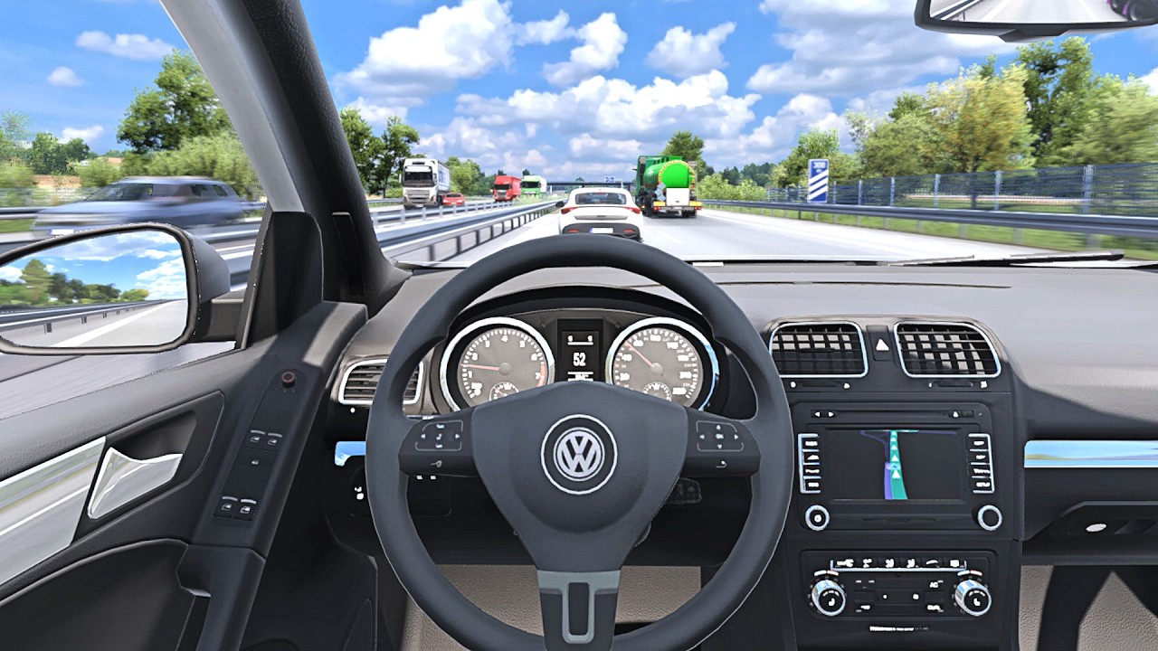 Volkswagen Golf 6 1.4 TDI - Euro Truck Simulator 2 [Steering Wheel Game Play]