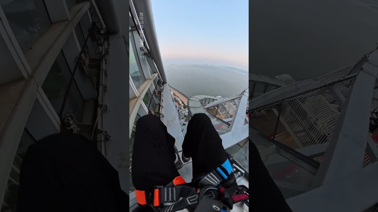 A girl s first-person perspective immersive experience of Xiamen Tower Ferrata takes you o