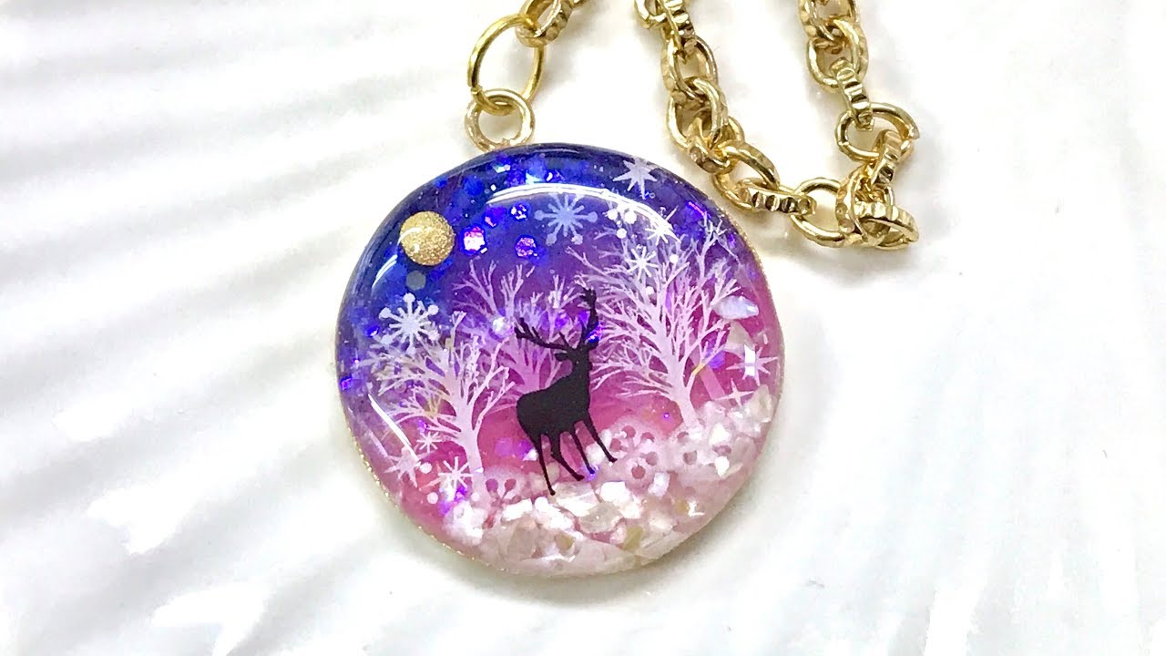 【UVレジン 100均】冬景色をイメージしたバックチャーム作ってみました！UV resin Winter back charm