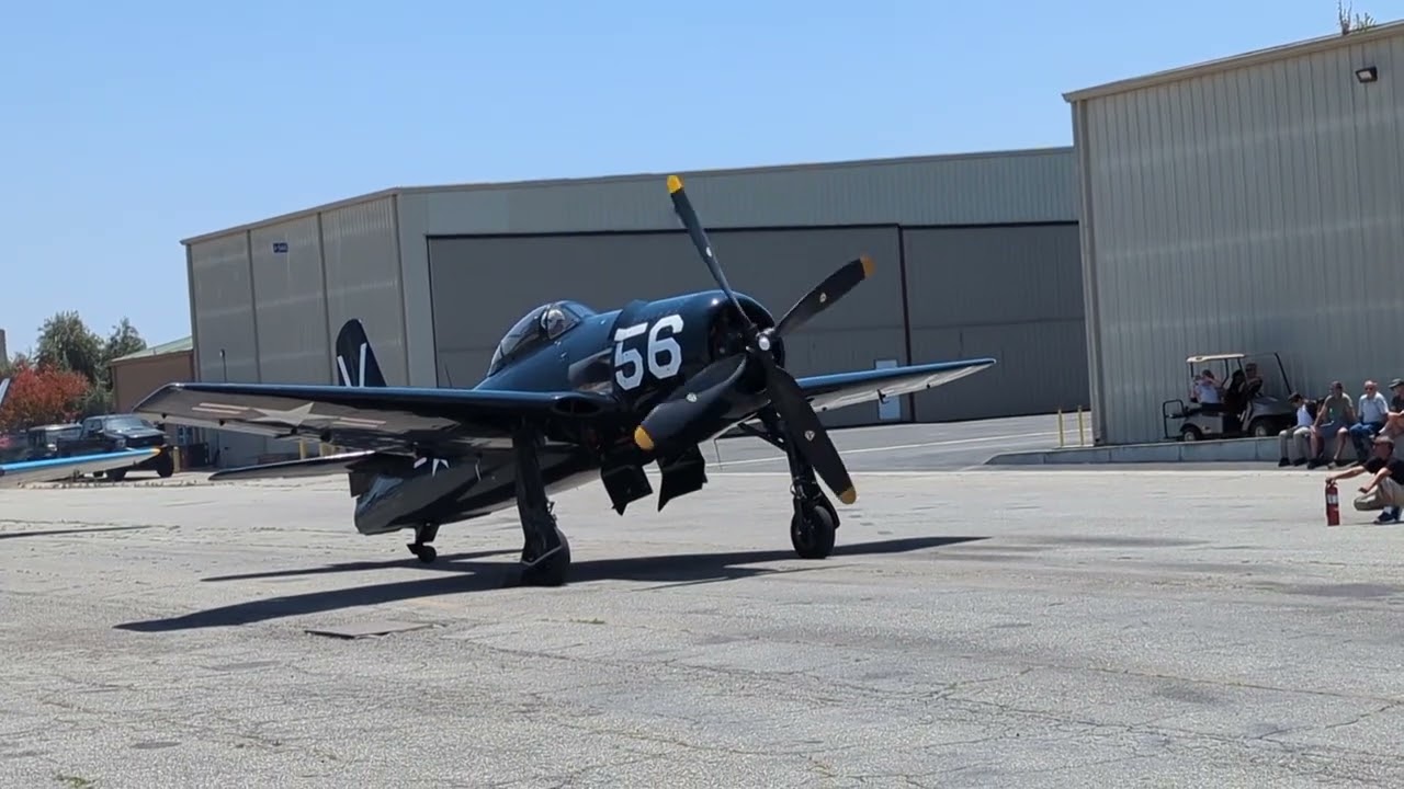 Grumman F8F 'Bearcat' Startup and Taxi