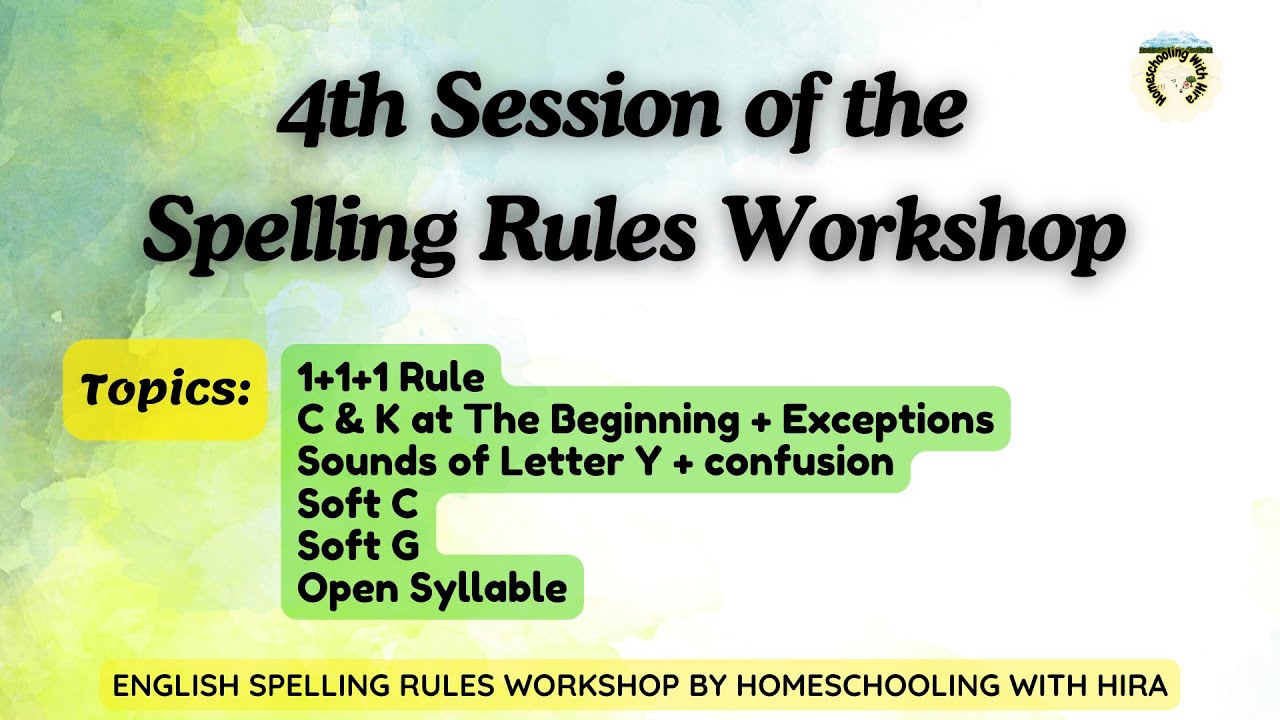 Spelling Rules Workshop Day 4/ Doubling of the Final consonant in stressed syllables/ Open Syllable