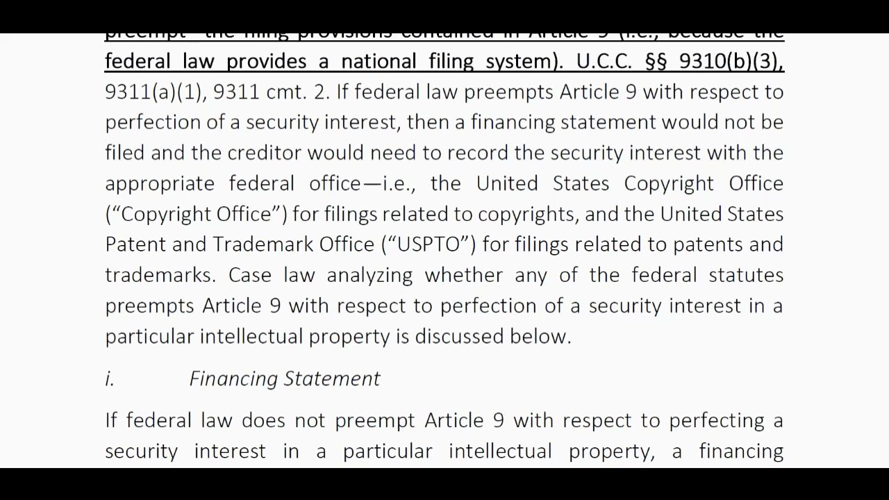 Perfection of Security Interest Under a Treaty